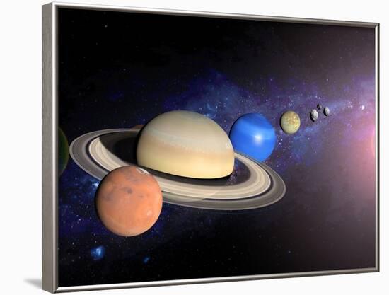 Planets, Moon and Asteroids-null-Framed Photographic Print