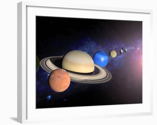 Planets, Moon and Asteroids-null-Framed Photographic Print