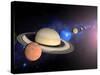 Planets, Moon and Asteroids-null-Stretched Canvas