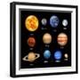 Planets of Solar System Realistic Set of Space-seamartini-Framed Photographic Print