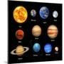 Planets of Solar System Realistic Set of Space-seamartini-Mounted Photographic Print