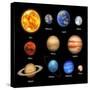 Planets of Solar System Realistic Set of Space-seamartini-Stretched Canvas