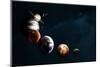 Planets of the Solar System against Milky Way. Science Fiction Art. Elements of this Image Furnishe-forplayday-Mounted Photographic Print
