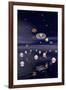 Planets of the Solar System Surrounded by Lotus Flowers and Butterflies-null-Framed Art Print