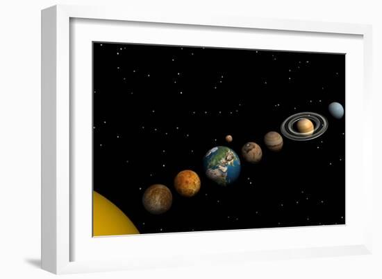 Planets of the Solar System-null-Framed Premium Giclee Print