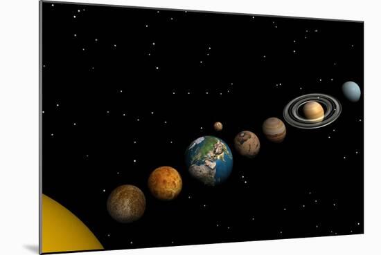 Planets of the Solar System-null-Mounted Art Print