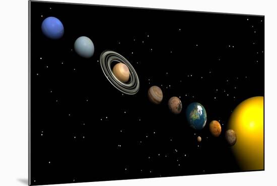 Planets of the Solar System-null-Mounted Art Print