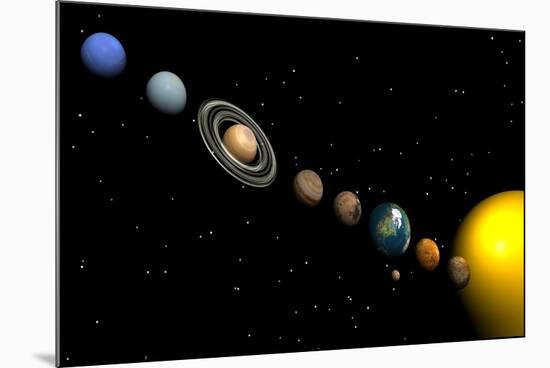 Planets of the Solar System-null-Mounted Art Print