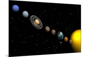 Planets of the Solar System-null-Mounted Art Print