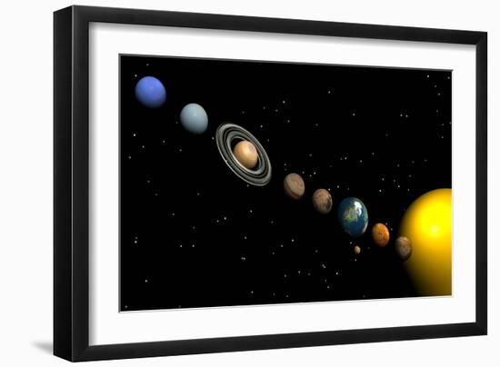 Planets of the Solar System-null-Framed Art Print