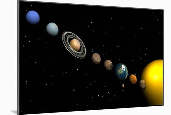 Planets of the Solar System-null-Mounted Art Print