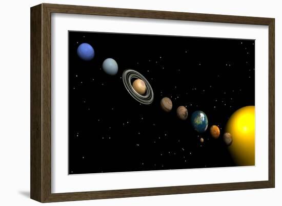 Planets of the Solar System-null-Framed Premium Giclee Print