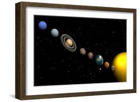 Planets of the Solar System-null-Framed Premium Giclee Print