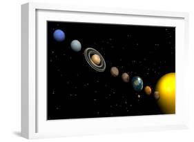 Planets of the Solar System-null-Framed Premium Giclee Print