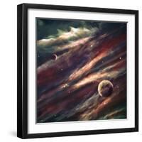 Planets over the Nebulae in Space-Vadim Sadovski-Framed Photographic Print