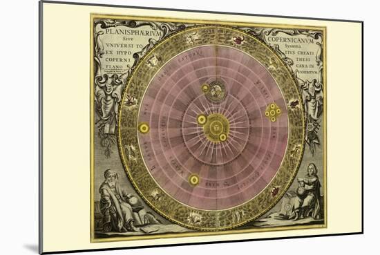 Planisphaerium Copernicanum-Andreas Cellarius-Mounted Art Print