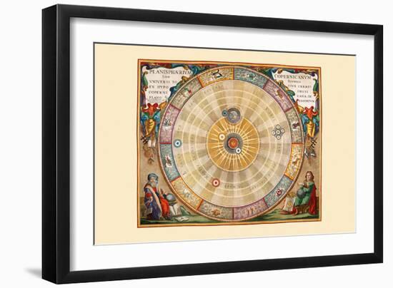 Planisphaerium Copernicanum-Andreas Cellarius-Framed Art Print