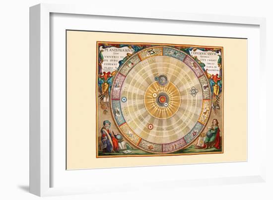 Planisphaerium Copernicanum-Andreas Cellarius-Framed Art Print