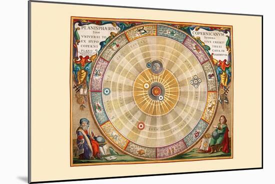 Planisphaerium Copernicanum-Andreas Cellarius-Mounted Art Print