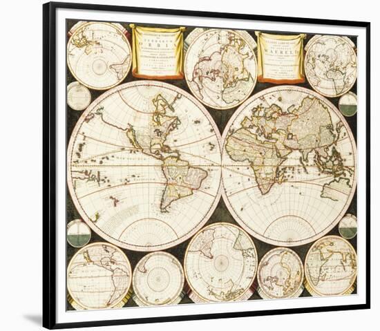 Planisphaerium Terrestre Sive Terrarum Orbis, 1696-Carel Allard-Framed Premium Giclee Print