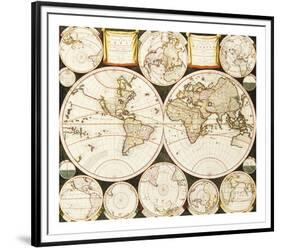 Planisphaerium Terrestre Sive Terrarum Orbis, 1696-Carel Allard-Framed Premium Giclee Print