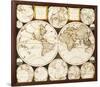 Planisphaerium Terrestre Sive Terrarum Orbis, 1696-Carel Allard-Framed Premium Giclee Print