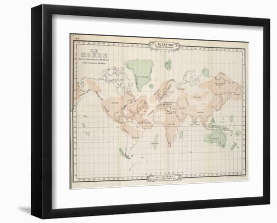 Planisphere by William Scott-Elliott from Histoire De L'Atlantide, the Story of Atlantis-null-Framed Giclee Print