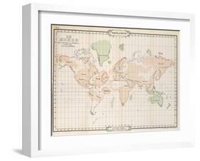 Planisphere by William Scott-Elliott from Histoire De L'Atlantide, the Story of Atlantis-null-Framed Giclee Print