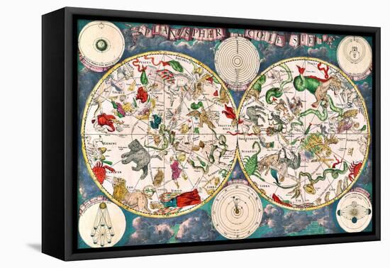 Planisphere Coeleste, Star Map, 1680-Science Source-Framed Stretched Canvas