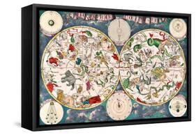 Planisphere Coeleste, Star Map, 1680-Science Source-Framed Stretched Canvas