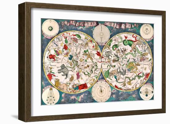 Planisphere Coeleste, Star Map, 1680-Science Source-Framed Premium Giclee Print