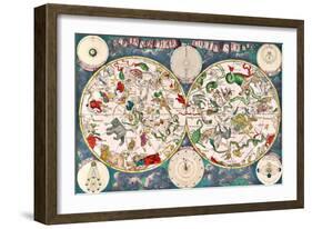 Planisphere Coeleste, Star Map, 1680-Science Source-Framed Premium Giclee Print