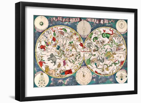 Planisphere Coeleste, Star Map, 1680-Science Source-Framed Premium Giclee Print