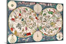 Planisphere Coeleste, Star Map, 1680-Science Source-Mounted Premium Giclee Print