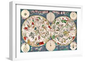 Planisphere Coeleste, Star Map, 1680-Science Source-Framed Giclee Print