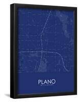 Plano, United States of America Blue Map-null-Framed Poster