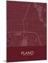 Plano, United States of America Red Map-null-Mounted Poster