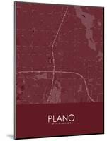 Plano, United States of America Red Map-null-Mounted Poster