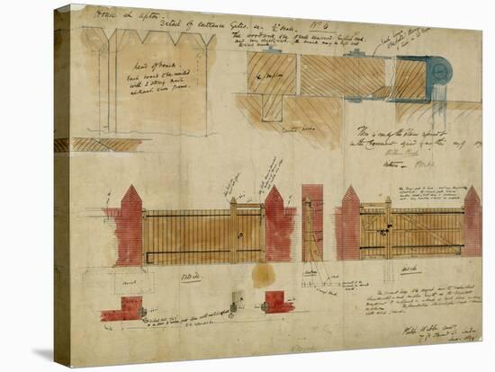 Plans and Elevations for the Red House, Bexley Heath, 1859-Philip Webb-Stretched Canvas