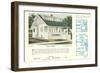 Plans and Rendering of American House-null-Framed Art Print