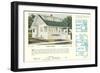 Plans and Rendering of American House-null-Framed Art Print