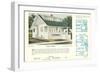 Plans and Rendering of American House-null-Framed Art Print