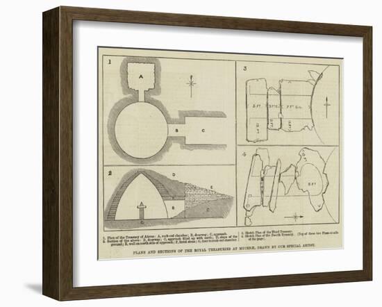 Plans and Sections of the Royal Treasuries at Mycenae-null-Framed Giclee Print