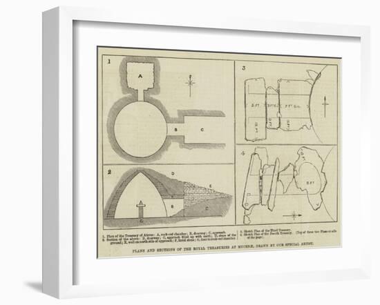 Plans and Sections of the Royal Treasuries at Mycenae-null-Framed Giclee Print