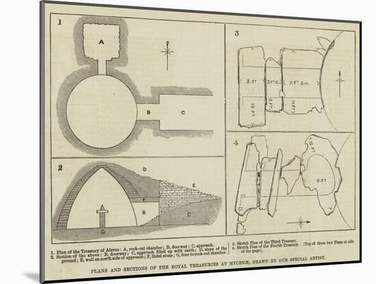 Plans and Sections of the Royal Treasuries at Mycenae-null-Mounted Giclee Print