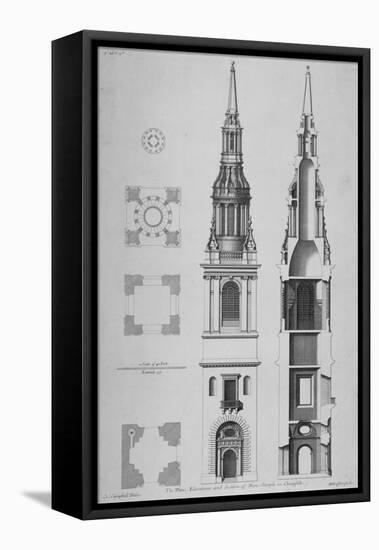 Plans, Elevations and Section of the Church of St Mary-Le-Bow, Cheapside, City of London, 1725-Christopher Wren-Framed Stretched Canvas