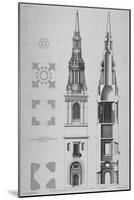 Plans, Elevations and Section of the Church of St Mary-Le-Bow, Cheapside, City of London, 1725-Christopher Wren-Mounted Giclee Print