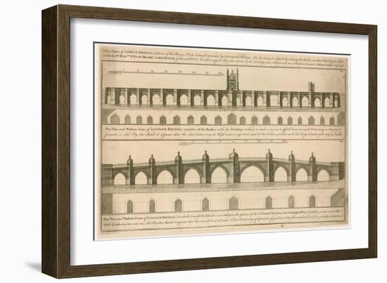 Plans for New London Bridge-English School-Framed Giclee Print