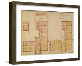 Plans for the Red House, Bexley Heath, 1859 (Pen and Ink and W/C on Paper)-Philip Webb-Framed Giclee Print