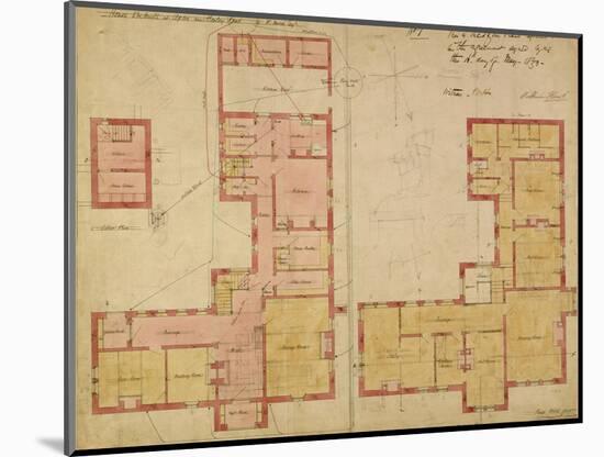 Plans for the Red House, Bexley Heath, 1859 (Pen and Ink and W/C on Paper)-Philip Webb-Mounted Premium Giclee Print